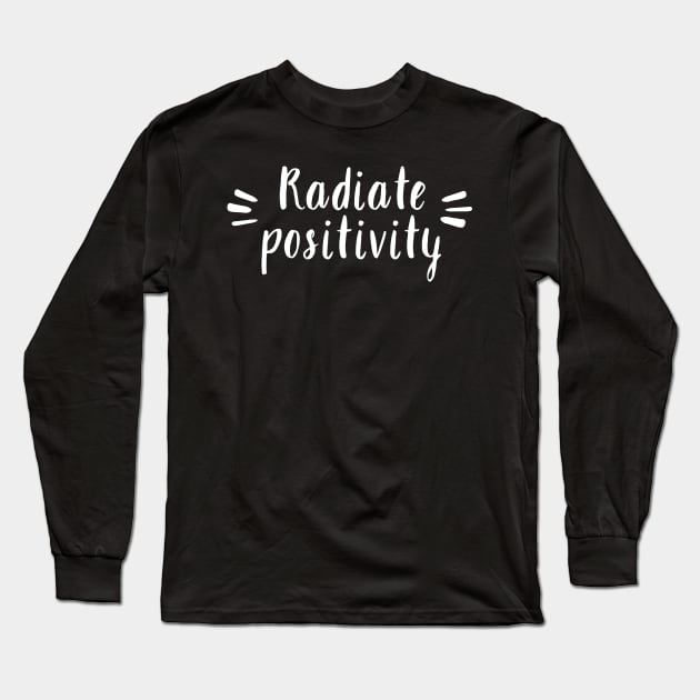 Radiate Positivity In Modern Typography For Good-Vibes Long Sleeve T-Shirt by mangobanana